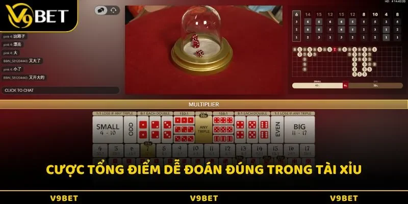 Cược tổng điểm dễ đoán đúng trong tài xỉu