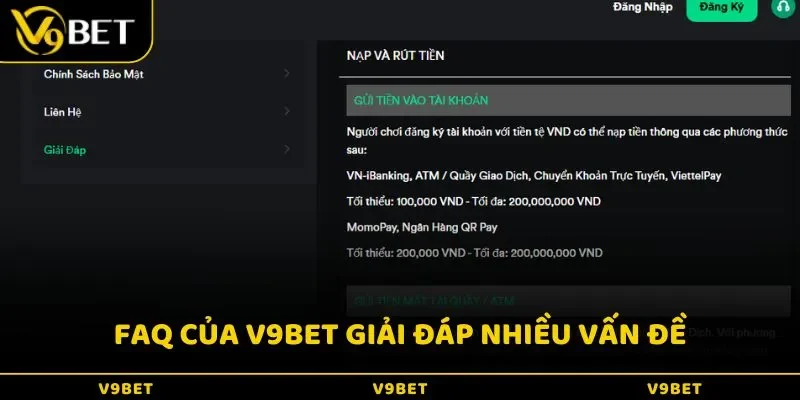 FAQ của V9BET giải đáp nhiều vấn đề